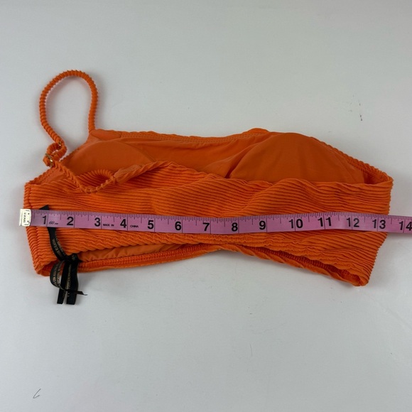 VIX Paula Hermanny Bikini Top Womens Size Large Orange Ribbed One Strap - Picture 8 of 9